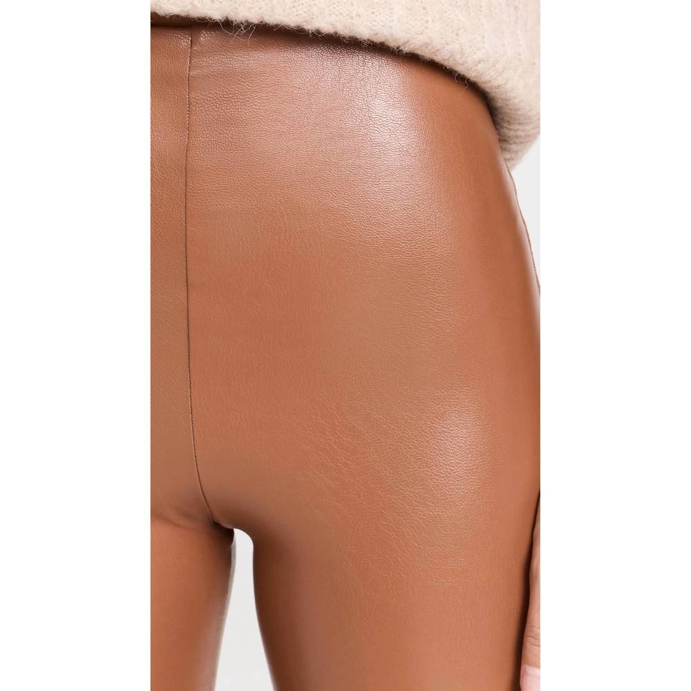 NEW COMMANDO faux leather cropped flare pants in cocoa - Picture 4 of 5